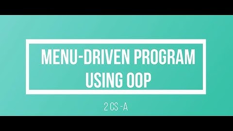 PRELIM PROJECT: MENU-DRIVEN PROGRAM USING OOP