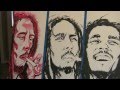Live painting of bob marley by keenan chapman music by kendrick lamar  the recipe ft dr dre