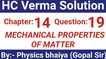 H.C. Verma Solutions - Some Mechanical Properties of Matter - Chapter 14, Question 19