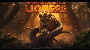 Lioness Vs Giant Python ‼️ Lioness safe cub Anaconda: Never mess with Lioness baby