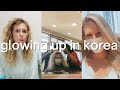 glowing up in korea | k-beauty vlog | curly hair cut and eyelash perm 👀