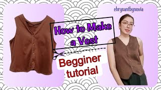 DIY Vest From Old Shirt | How to make a Vest | DIY Sewing Project  Thrifted Transformations