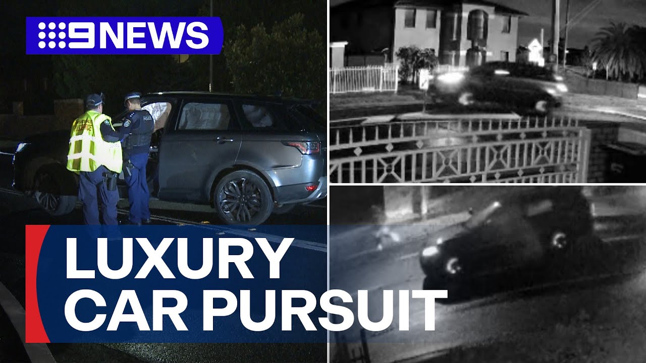 Alleged stolen car crash captured on CCTV | 9 News Australia