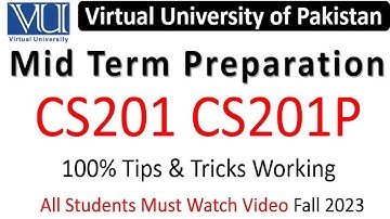 CS201 Midterm Preparation 2023 | CS201 Midterm Paper Preparation 2023