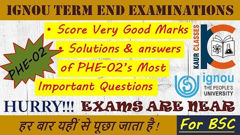 BPHE-102/PHE-02 | Most Imp. Ques. With Solutions | Oscillations & Waves | Physics TEE | BSC | IGNOU