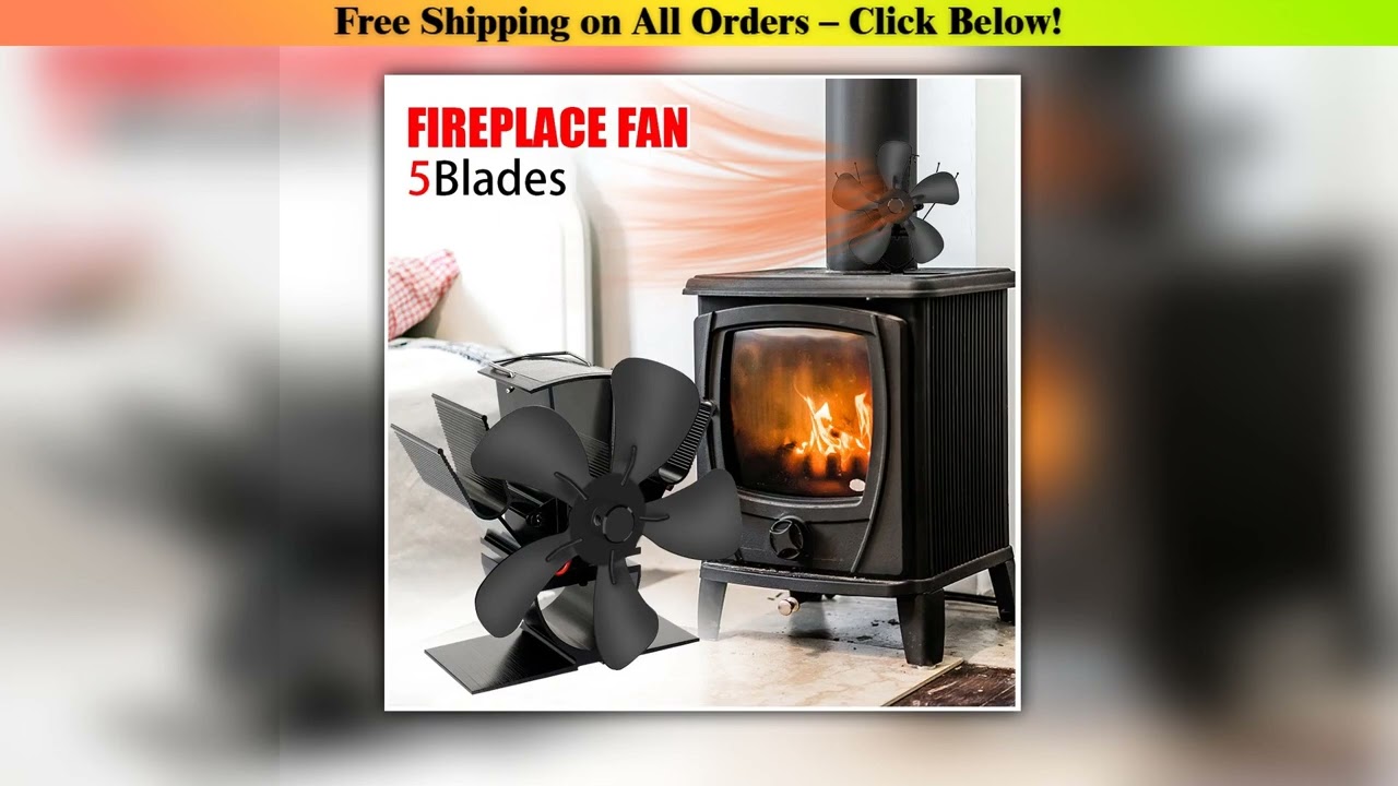 Mini Stove Fan Heat Powered Fireplace Fan Log Wood Burner Ecofan Quiet 5 Blade Fireplace Fan Home