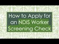 How to Apply for an NDIS Worker Screening Check