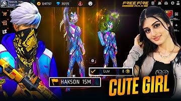 Noob Prank With Cute Girl 😤 लड़की साथमे V badge Youtuber 😱 Garena free fire