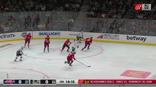 Jonathan Quick makes a diving save on a wraparound attempt by Aliaksei Protas.