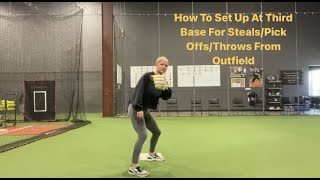 How To Set Up At Third Base for Steals/Pick Offs/Throws From Outfield