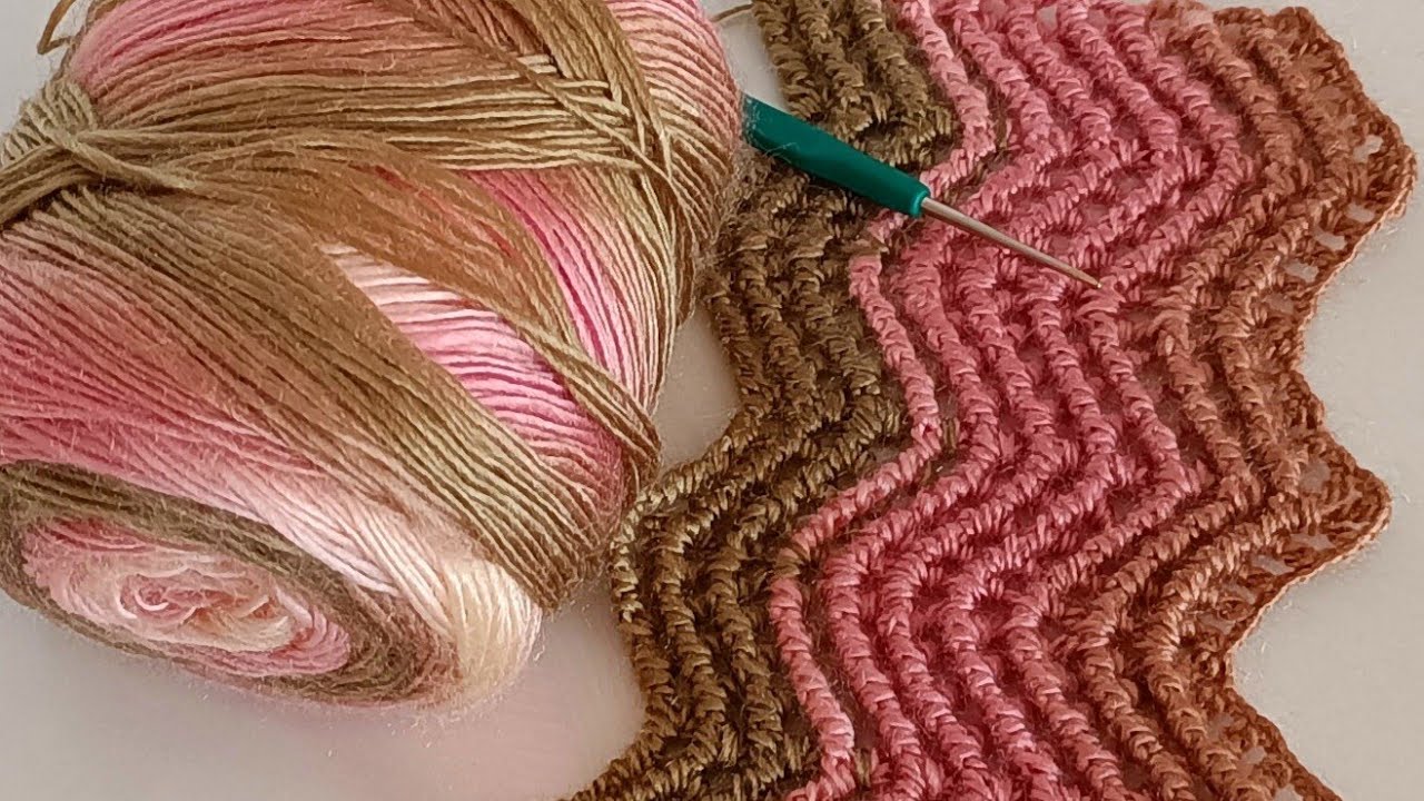 ИДЕАЛЬНО👌два ряда очень красивый и простой узор зигзаг крючком