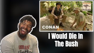 AMERICAN REACTS TO Conan Learns How To Survive In The Australian Bush | CONAN on TBS