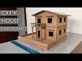 How to make cardboard mini house  diy project  arts  crafts  easy step by step tutorial