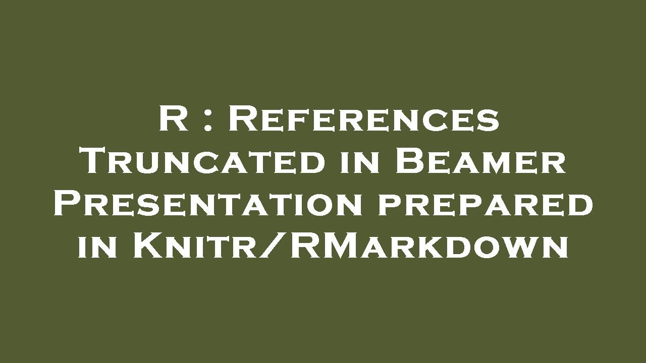 references in beamer presentation