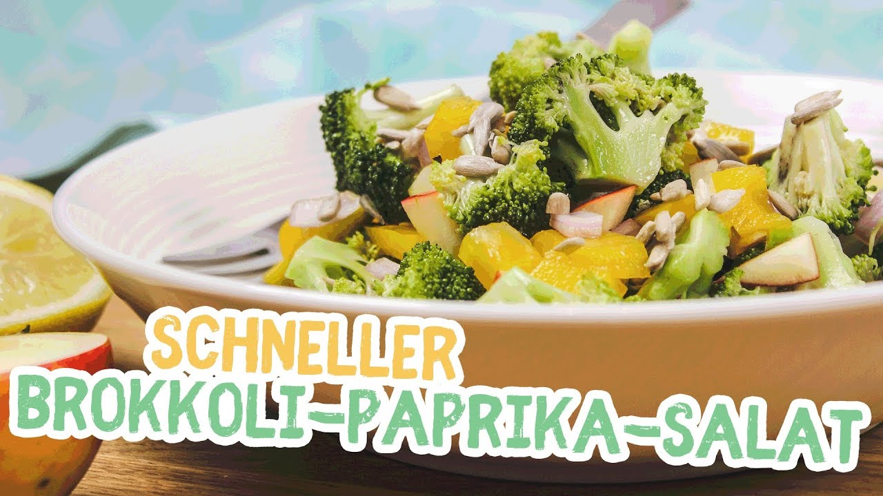 Schneller Brokkoli-Paprika-Salat - YouTube