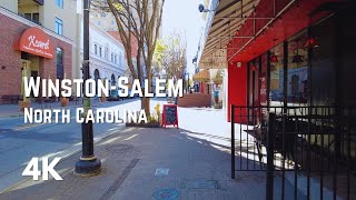 Winston-Salem Walking Tour: Discovering Downtown | 4K Downtown Tour