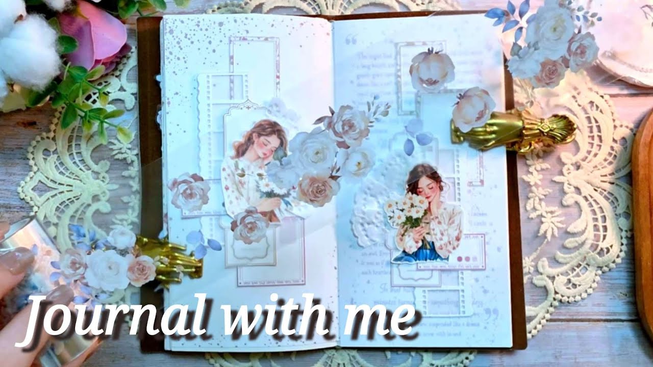 다꾸asmr | 로맨틱 봄빛 감성 🌿 플로랄 감성다꾸 | Romantic mood | 미니유니 하울 | journal | artjournal | spring | 문구하울