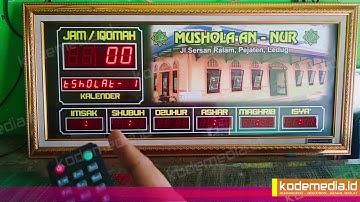 Cara seting Jam dan iqomah pada Jam Sholat dengan remote by Kodemedia running text purwokerto
