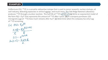 Applications of Exponential Functions - Half-life