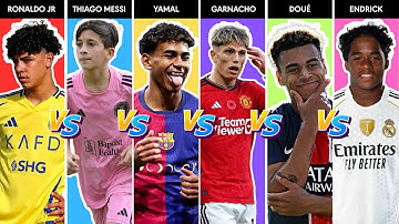 Comparison :Ronaldo Jr vs Thiago Messi vs Yamal vs Garnacho vs Doue vs Endrick | Who is better?