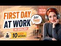 First Day at Work Abroad — Office English, Meetings &amp; Lunch Conversations + Sleep Learning