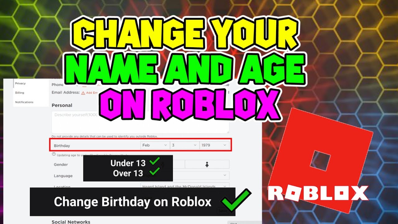 How To Change Your Name And Age In Roblox YouTube 
