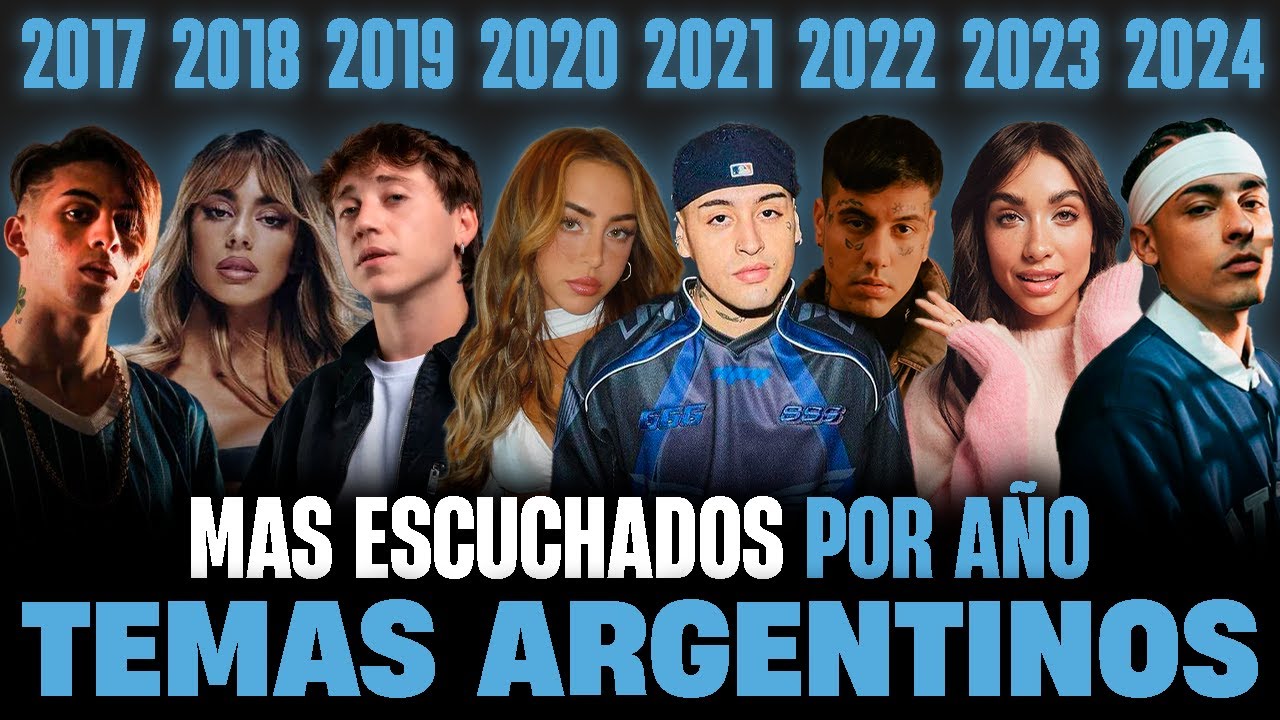 Los TEMAS ARGENTINOS más escuchados POR AÑO (2017 - 2024)