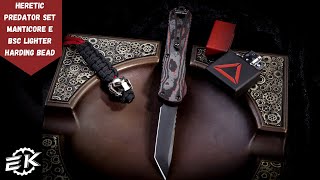 Heretic Knives Predator Set Manticore E CamoCarbon, BSC Lighter, Harding Bead