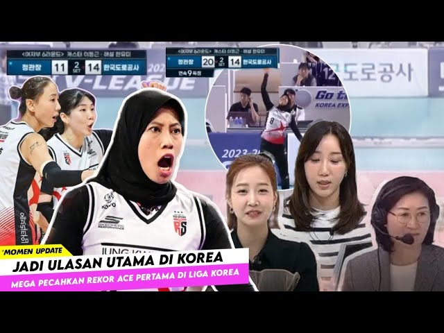 Jadi Pembahasan Utama Di Media Korea ! Mega Pecahkan 9 Servis Ace Pertama Di Liga Voly Korea class=