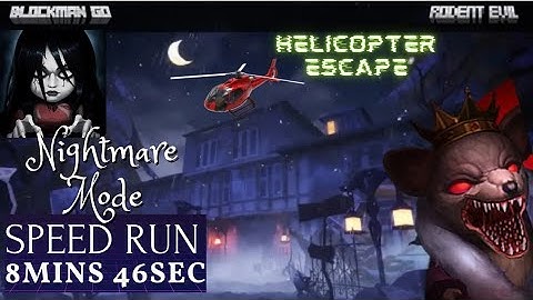 Rodent Evil Solo Speedrun Helicopter Escape NIGHTMARE MODE | Garena Blockman GO
