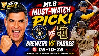 Milwaukee Brewers vs San Diego Padres Pick 8/10/26 MLB Pick Prediction