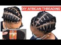 How to do African Threading on natural hair / Under Yarn Locs/Step by step beginner friendly