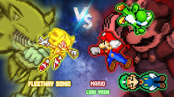 Mario, luigi, Yoshi vs fleetway sonic / flipaclip animation / Android animation sprite animation