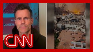 Actor documents 'gut-wrenching' return to what was left of his home