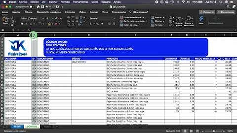 GENERAR CÓDIGOS ÚNICOS EN EXCEL CON FUNCIONES DE TEXTO. FÁCIL Y RÁPIDO