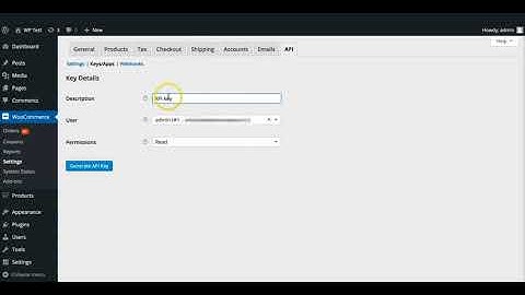Create WooCommerce API keys