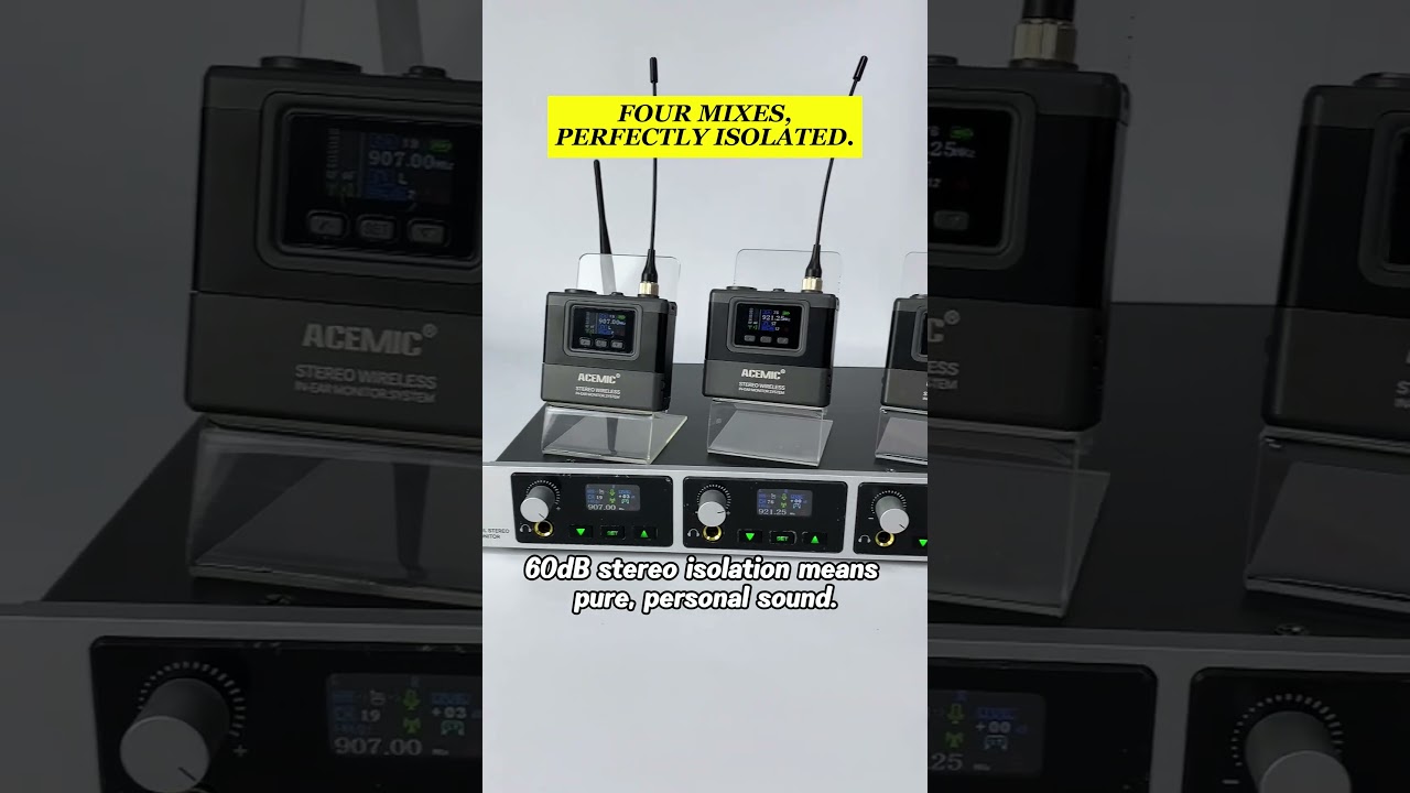 ACEMIC S4A the Best 4-Channel Wireless In-Ear Monitor System for Bands & Stages