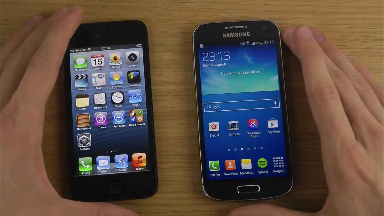 Rectángulo Mancha mecánico Samsung Galaxy S4 Mini vs. iPhone 5 iOS 6.1.4 - Opening Apps Speed Test -  YouTube