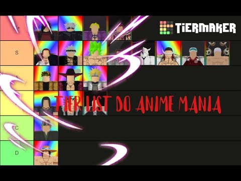 TIER LIST LENDÁRIOS DO ANIME MANIA 