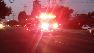 Glendale Fire Department New Engine 27 and BLS26 Transporting