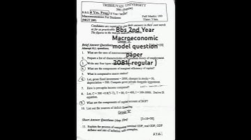 Bbs 2nd year macroeconomic for Business question 2081|| bbs 2nd Year economic question paper 2081||