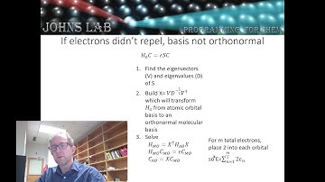 Hartree Fock Video 5.1  Overview of the HF Roothaan Equations and the Fock Operator