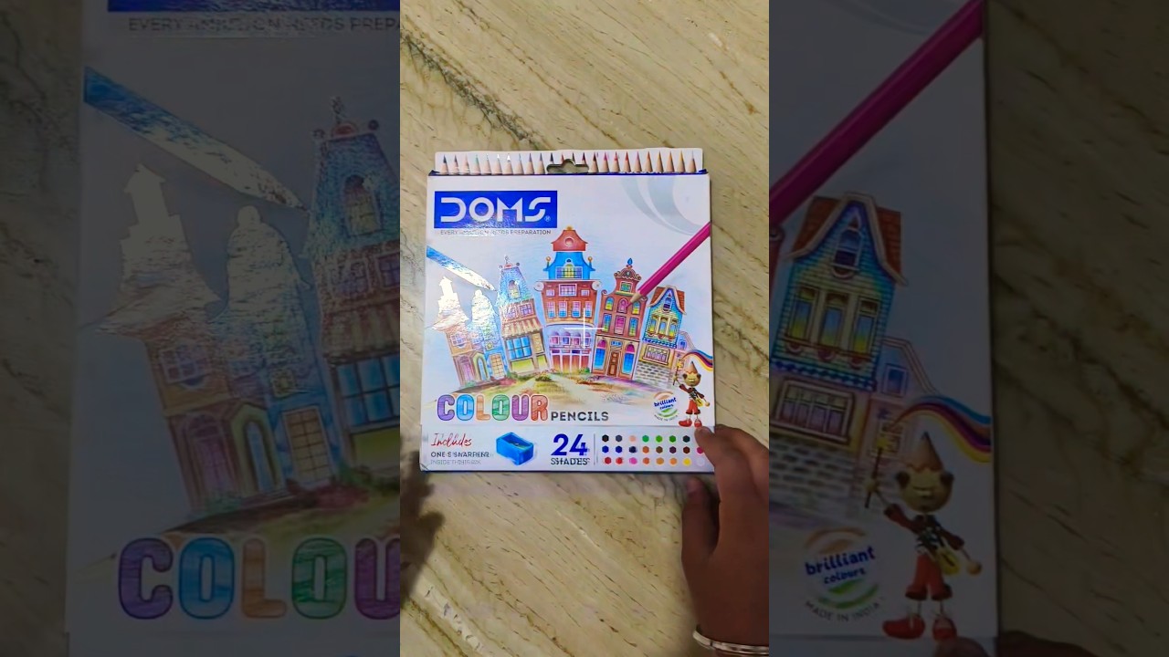 Unboxing 24 shades doms pencil colour 