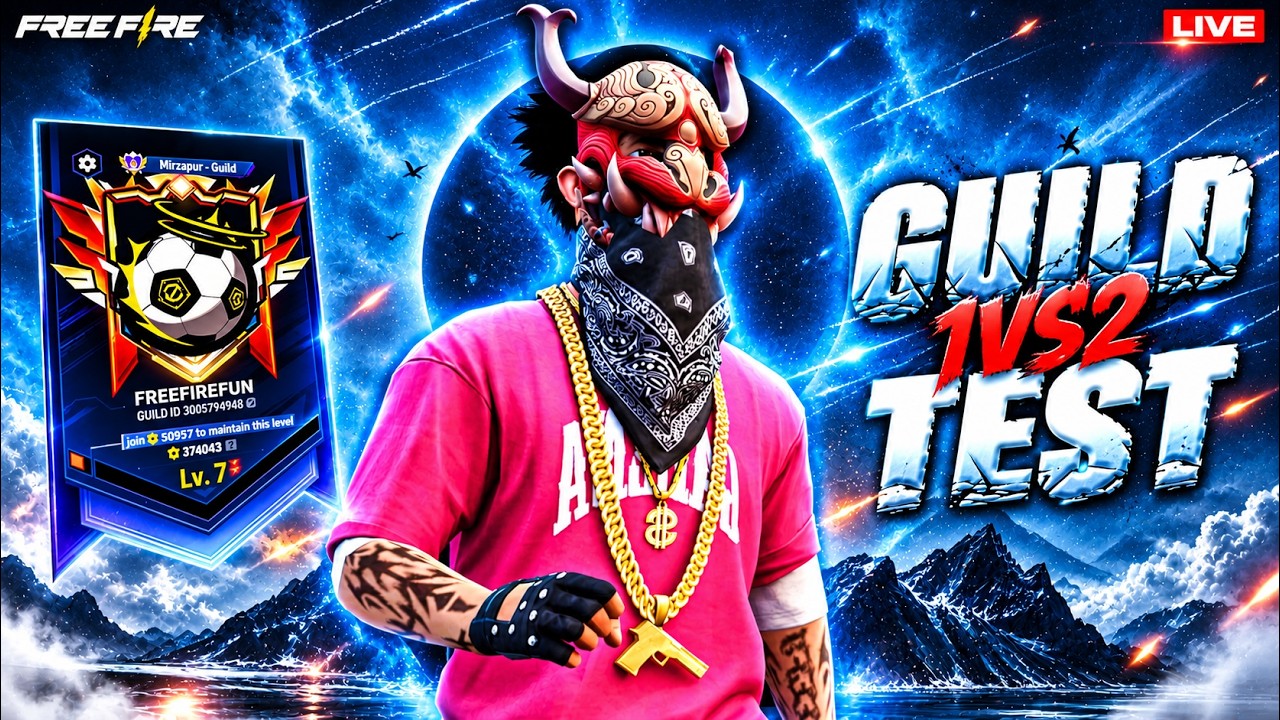 FREE FIRE LIVE🔴1VS2 GUILD TEST🎯0810 #freefire #guildtest #live