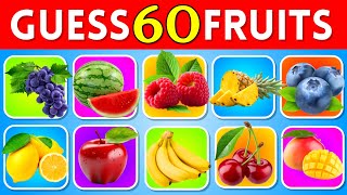 Guess The Fruit in 3 Seconds  | 60 Different Types Of fruit