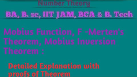 ##Number Theory |Mobius Function, F-Merten