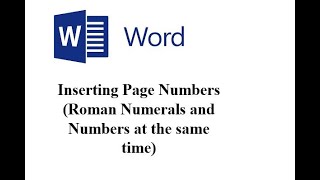 Project Work Formatting: Page numbering- A combination of roman numerals and numbers on one document