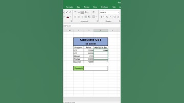 How to Calculate GST In Excel. #shorts