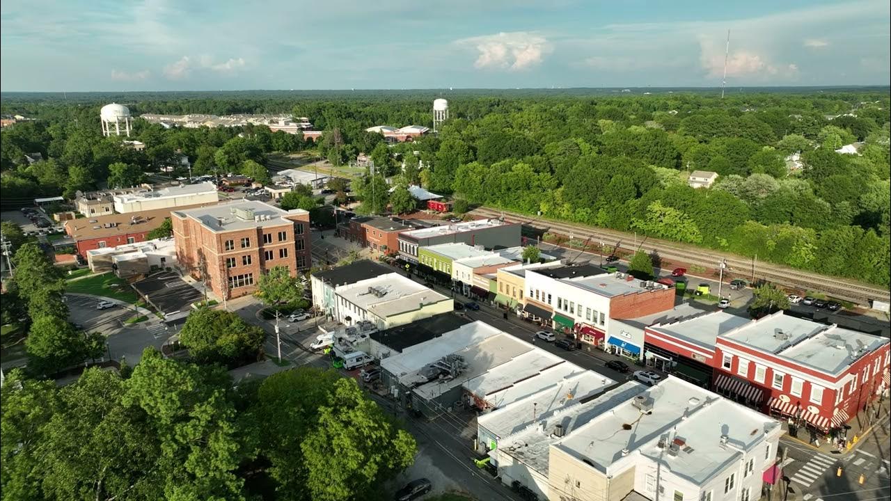  4k60 stock drone video historic downtown apex nc youtube
