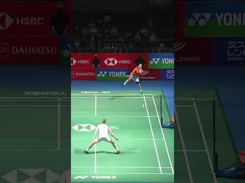 Brilliant smash from Nishimoto #kentanishimoto #andersantonsen #badminton